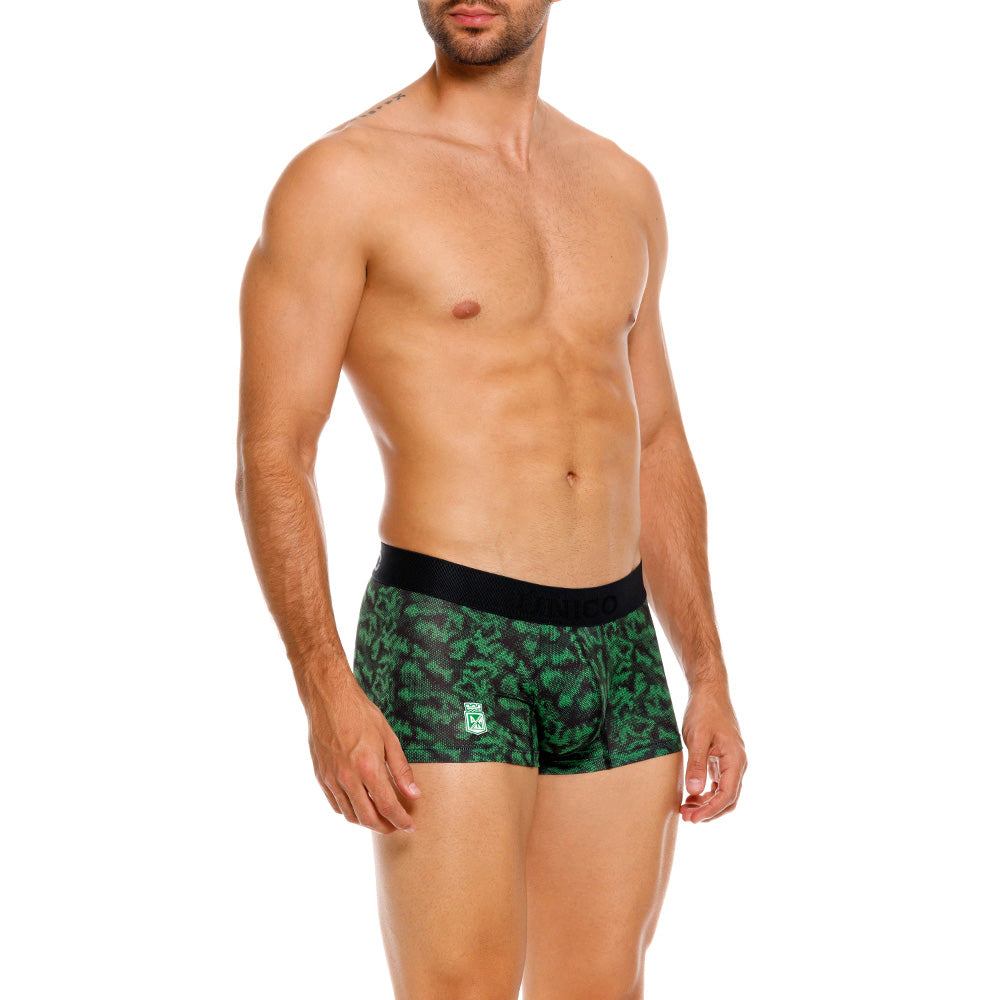 Mundo Unico Men’s Boxer Corto Golero Verde - Atlético Nacional Shield Microfiber Trunks