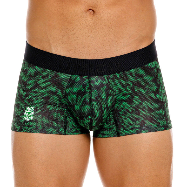 Mundo Unico Men’s Boxer Corto Golero Verde - Atlético Nacional Shield Microfiber Trunks