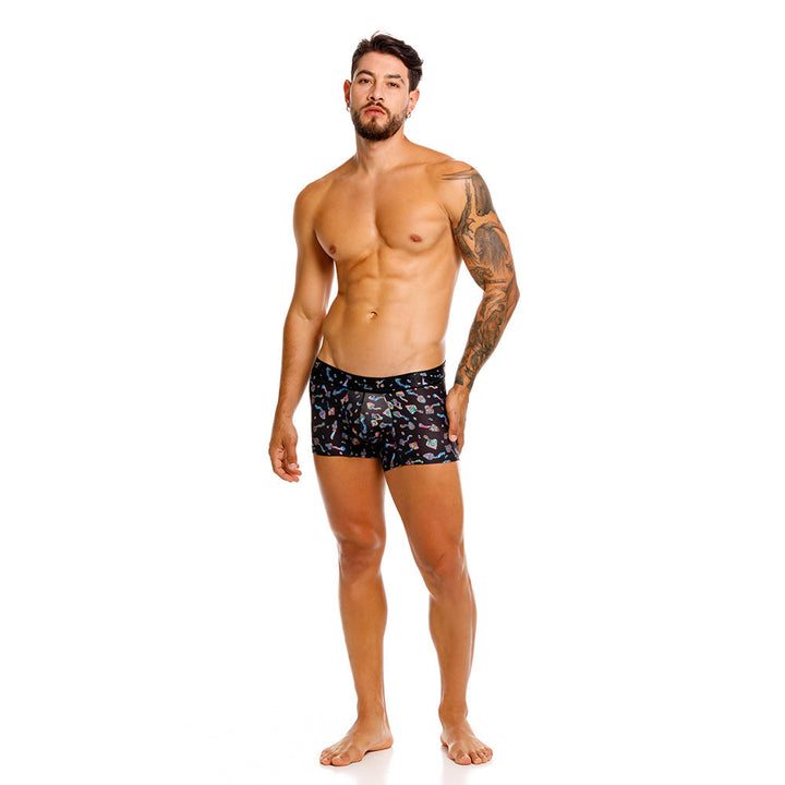 Mundo Único Black Mushroom Trunk | Soft Microfiber Pouch Underwear | Printed Stretch Fabric