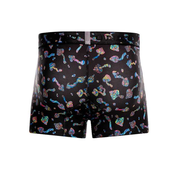 Mundo Único Black Mushroom Trunk | Soft Microfiber Pouch Underwear | Printed Stretch Fabric