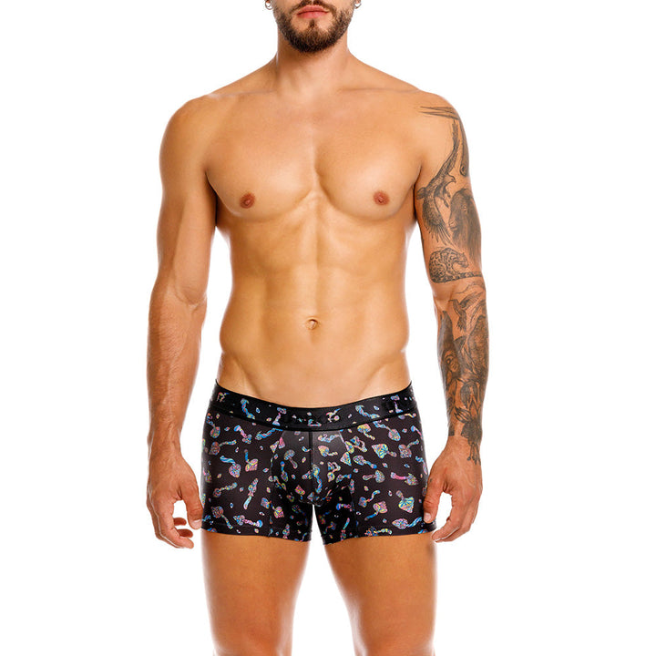 Mundo Único Black Mushroom Trunk | Soft Microfiber Pouch Underwear | Printed Stretch Fabric