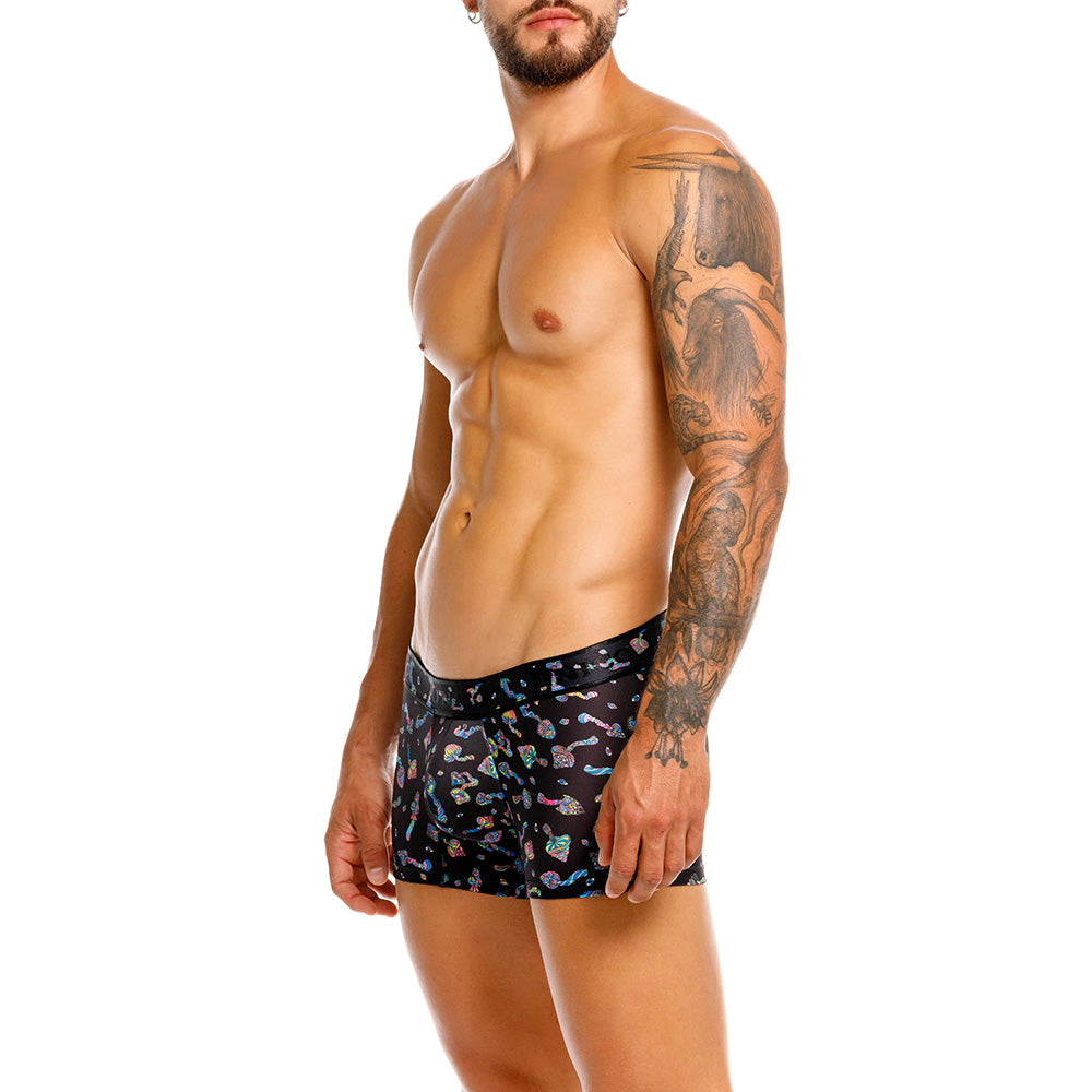 Mundo Único Black Mushroom Trunk | Soft Microfiber Pouch Underwear | Printed Stretch Fabric