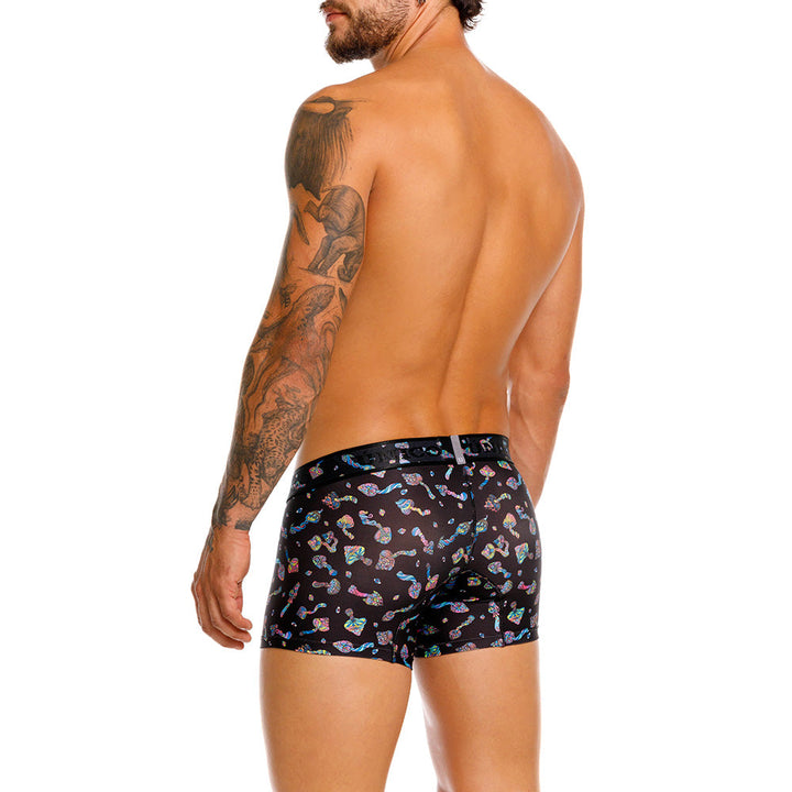 Mundo Único Black Mushroom Trunk | Soft Microfiber Pouch Underwear | Printed Stretch Fabric
