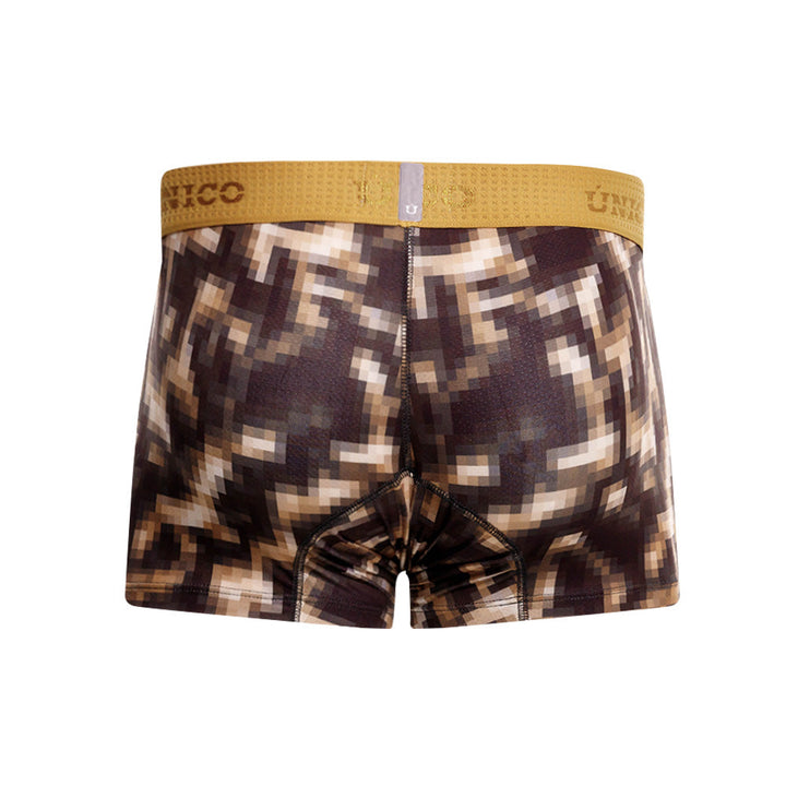 MUNDO ÚNICO "Jábega" Yellow Printed Short Boxer Briefs (BOXER CORTO JÁBEGA AMARILLO)