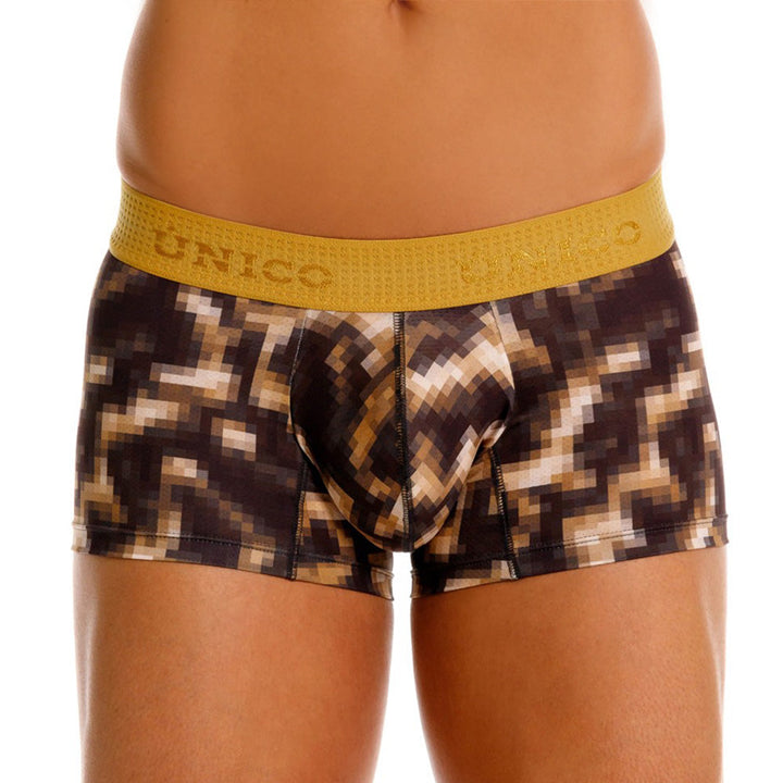 MUNDO ÚNICO "Jábega" Yellow Printed Short Boxer Briefs (BOXER CORTO JÁBEGA AMARILLO)