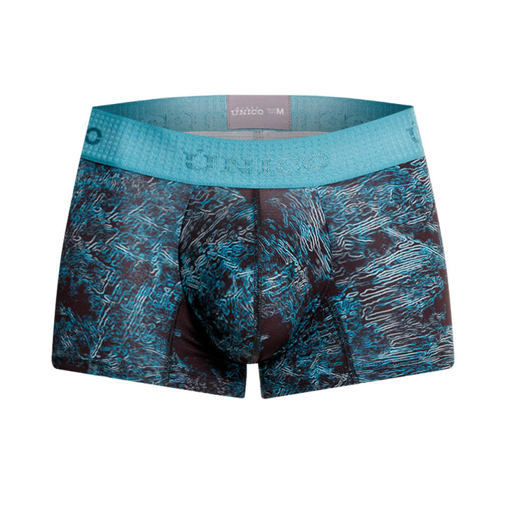 MUNDO ÚNICO "Olas" Blue Printed Short Boxer Briefs (BOXER CORTO OLAS AZUL)