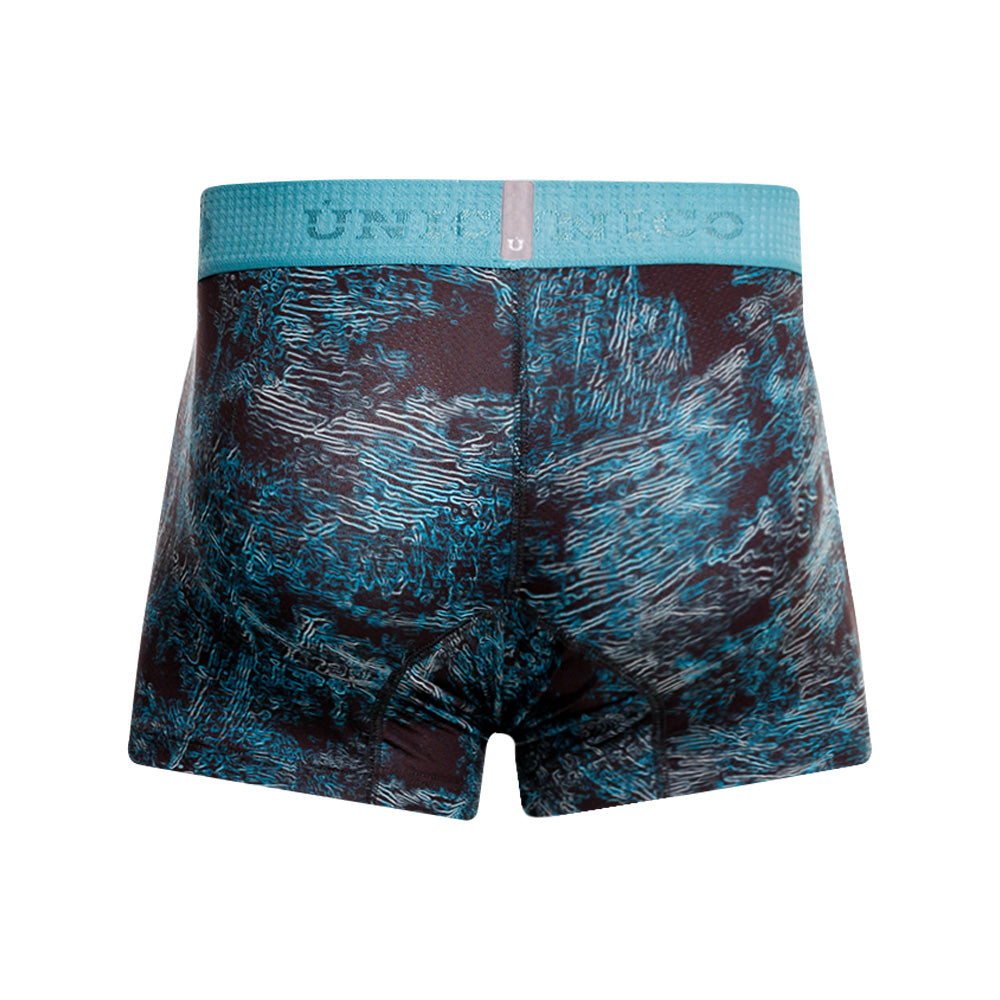 MUNDO ÚNICO "Olas" Blue Printed Short Boxer Briefs (BOXER CORTO OLAS AZUL)