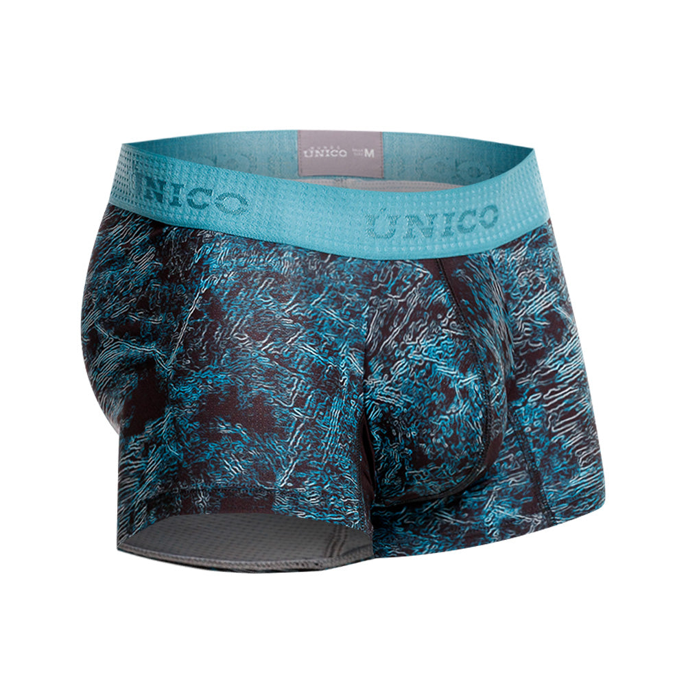 MUNDO ÚNICO "Olas" Blue Printed Short Boxer Briefs (BOXER CORTO OLAS AZUL)