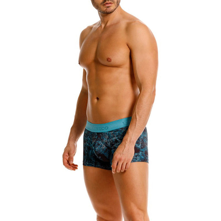 MUNDO ÚNICO "Olas" Blue Printed Short Boxer Briefs (BOXER CORTO OLAS AZUL)