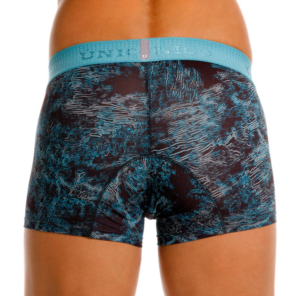 MUNDO ÚNICO "Olas" Blue Printed Short Boxer Briefs (BOXER CORTO OLAS AZUL)