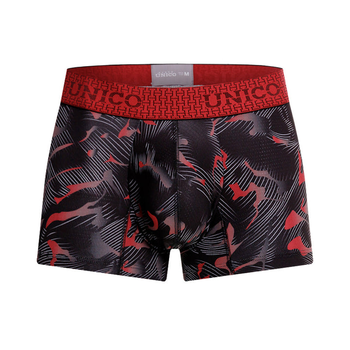 Mundo Unico Men’s Boxer Corto Osadía Rojo - Printed Microfiber Short Boxer Briefs with Support Pouch