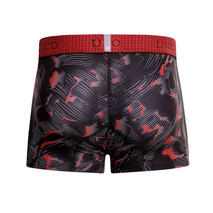 Mundo Unico Men’s Boxer Corto Osadía Rojo - Printed Microfiber Short Boxer Briefs with Support Pouch