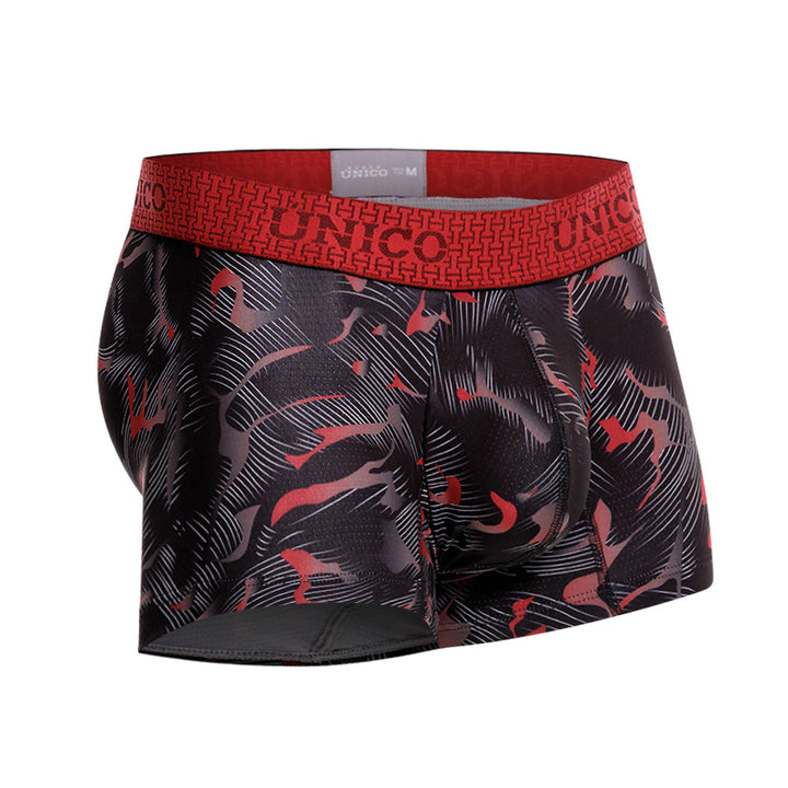 Mundo Unico Men’s Boxer Corto Osadía Rojo - Printed Microfiber Short Boxer Briefs with Support Pouch
