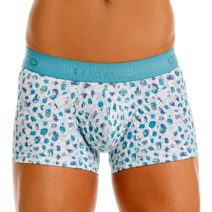 Mundo Unico Men's Cotton Short Boxer Briefs - Blue Oval Print Trunk