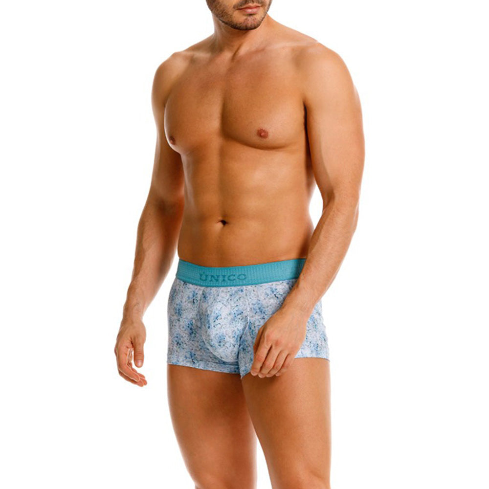 MUNDO ÚNICO "Rasilla" Blue Short Boxer Briefs (BOXER CORTO RASILLA AZUL)