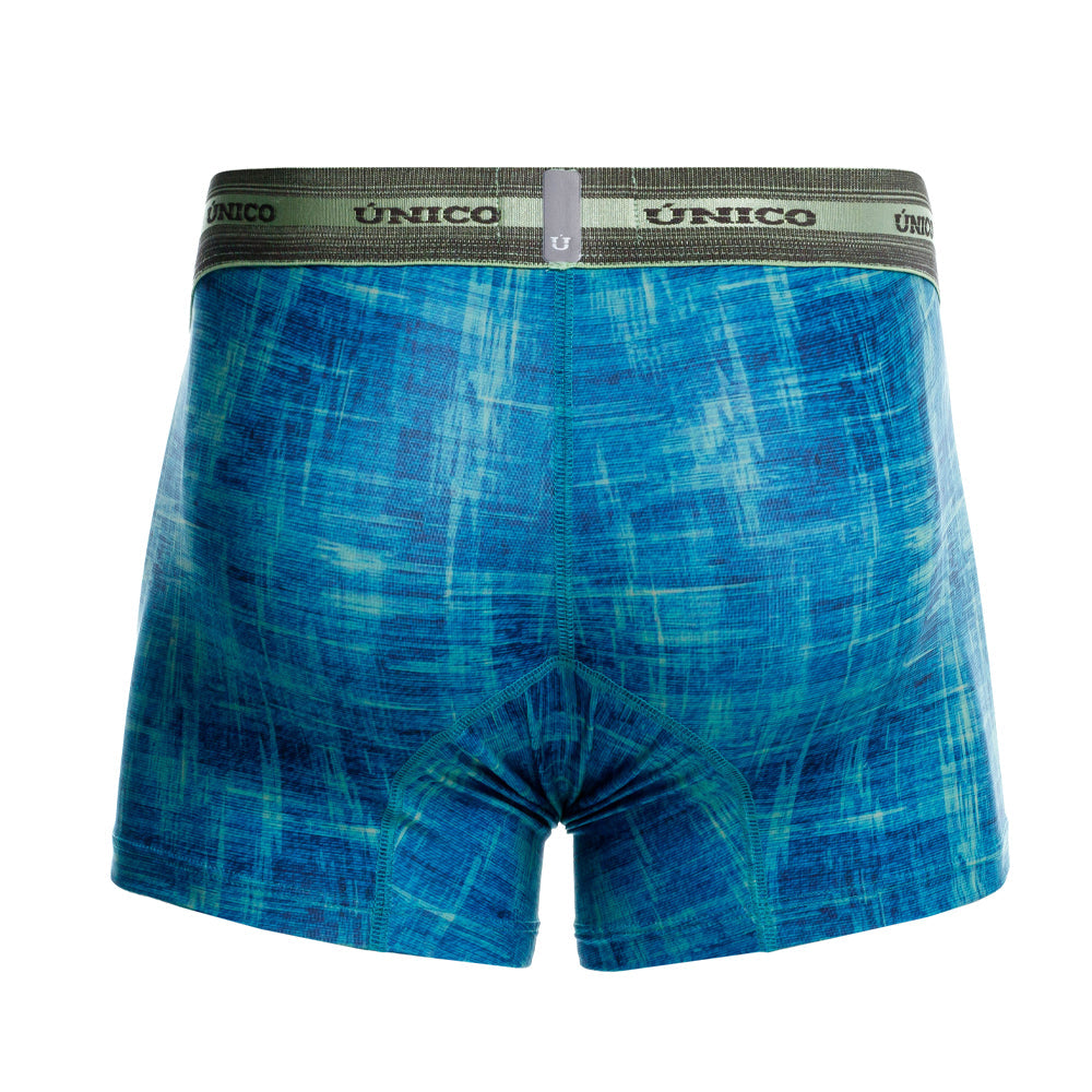 Mundo Unico men's green printed microfiber short boxer Recamado – side view