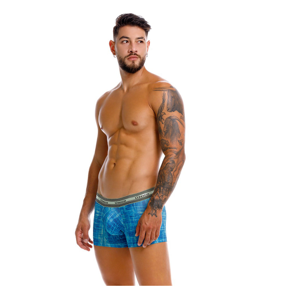 Mundo Unico men's green printed microfiber short boxer Recamado – view 6