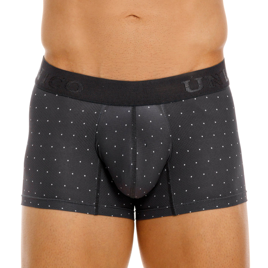 Mundo Unico Men’s Bóxer Corto Salar Gris - Perforated Microfiber Trunk Underwear with Suspension Pouch