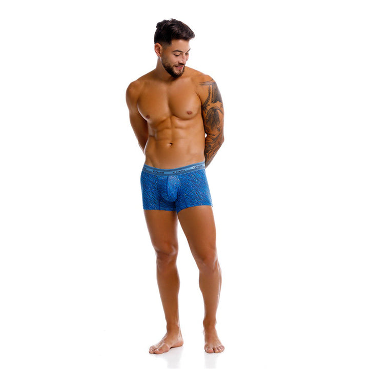 Mundo Unico men's blue microperforated microfiber short boxer Torzal – back view