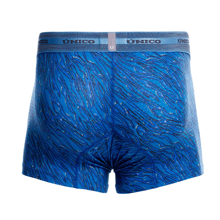 Mundo Unico men's blue microperforated microfiber short boxer Torzal – side view