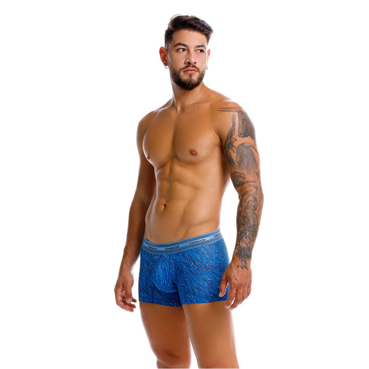 Mundo Unico men's blue microperforated microfiber short boxer Torzal – view 6