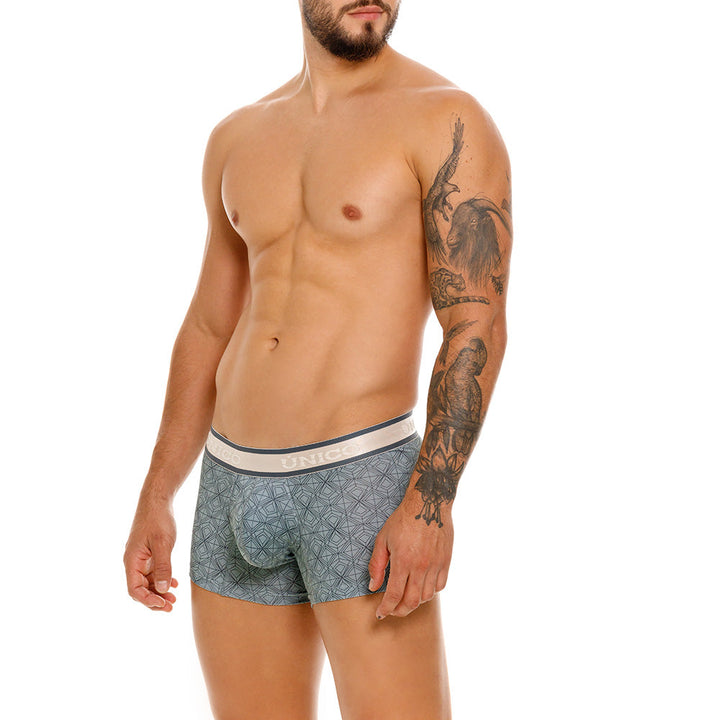 Mundo Unico Men's Transitorio Short Boxer Briefs - Gray Microfiber Athletic Trunks