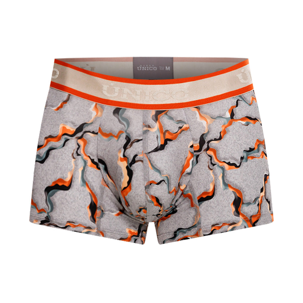 Mundo Unico Men’s Boxer Corto Trascender Gris - Printed Microfiber Short Boxer Briefs with Suspension Pouch