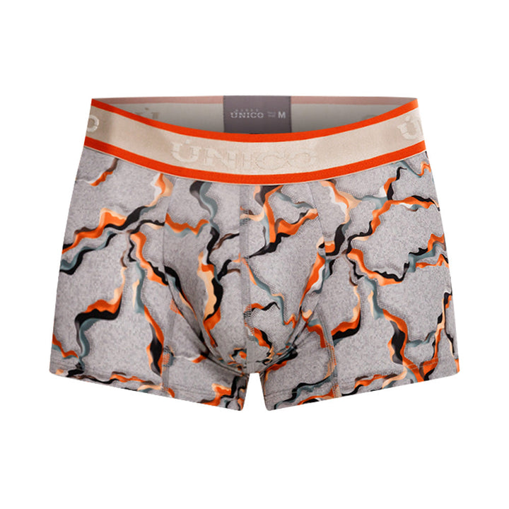 Mundo Unico Men’s Boxer Corto Trascender Gris - Printed Microfiber Short Boxer Briefs with Suspension Pouch