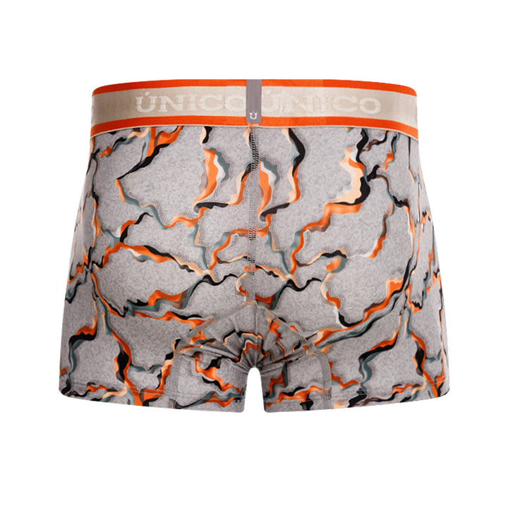 Mundo Unico Men’s Boxer Corto Trascender Gris - Printed Microfiber Short Boxer Briefs with Suspension Pouch