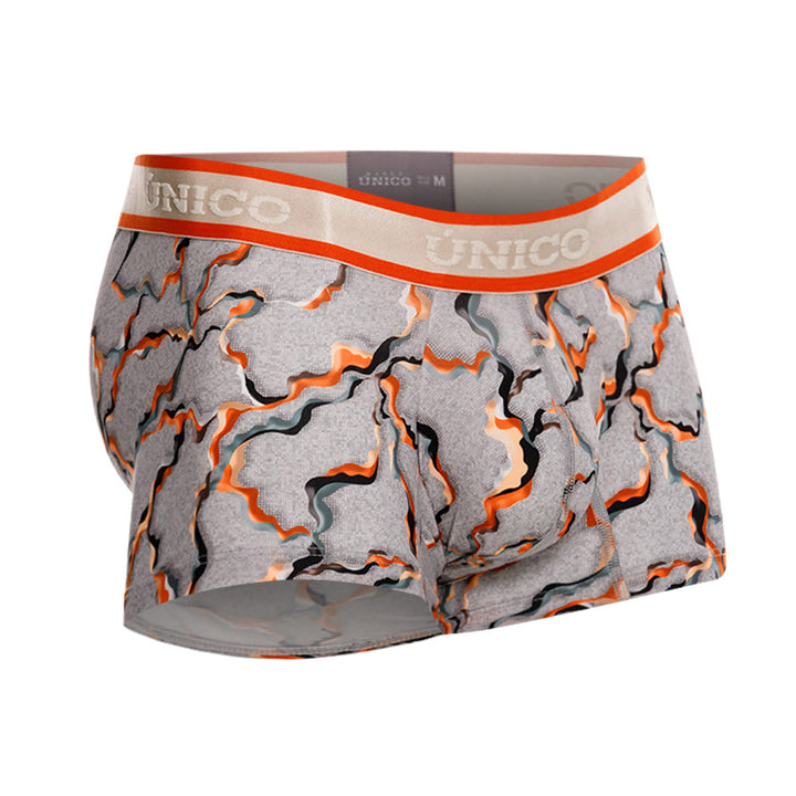 Mundo Unico Men’s Boxer Corto Trascender Gris - Printed Microfiber Short Boxer Briefs with Suspension Pouch