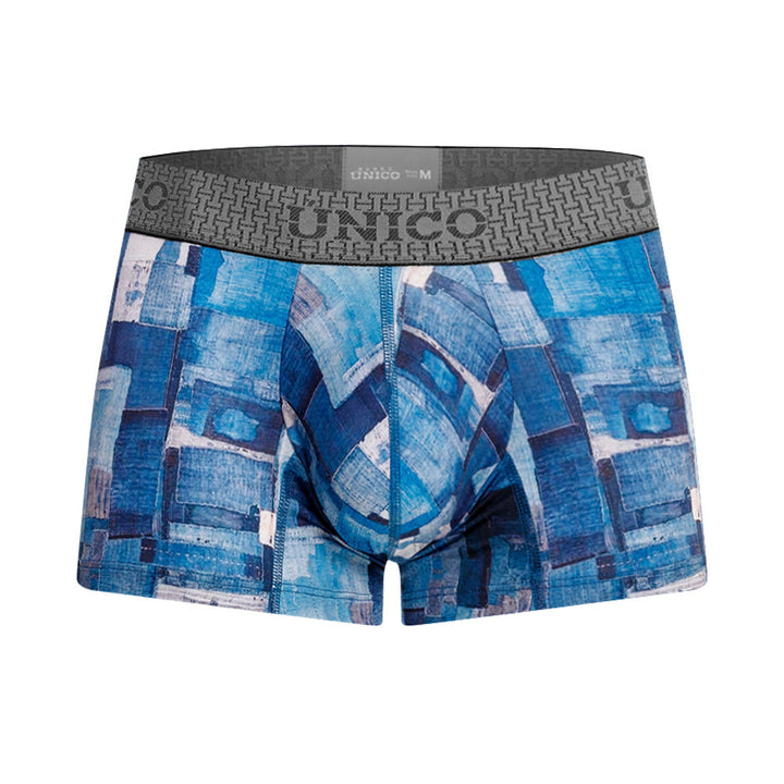 Mundo Unico Men's Trozo Azul Short Boxer Briefs - Breathable Microfiber Support Trunk