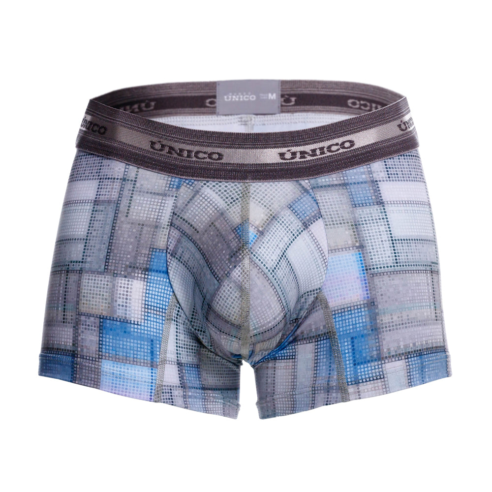 Mundo Unico men's grey printed microfiber short boxer Viñeta – front view