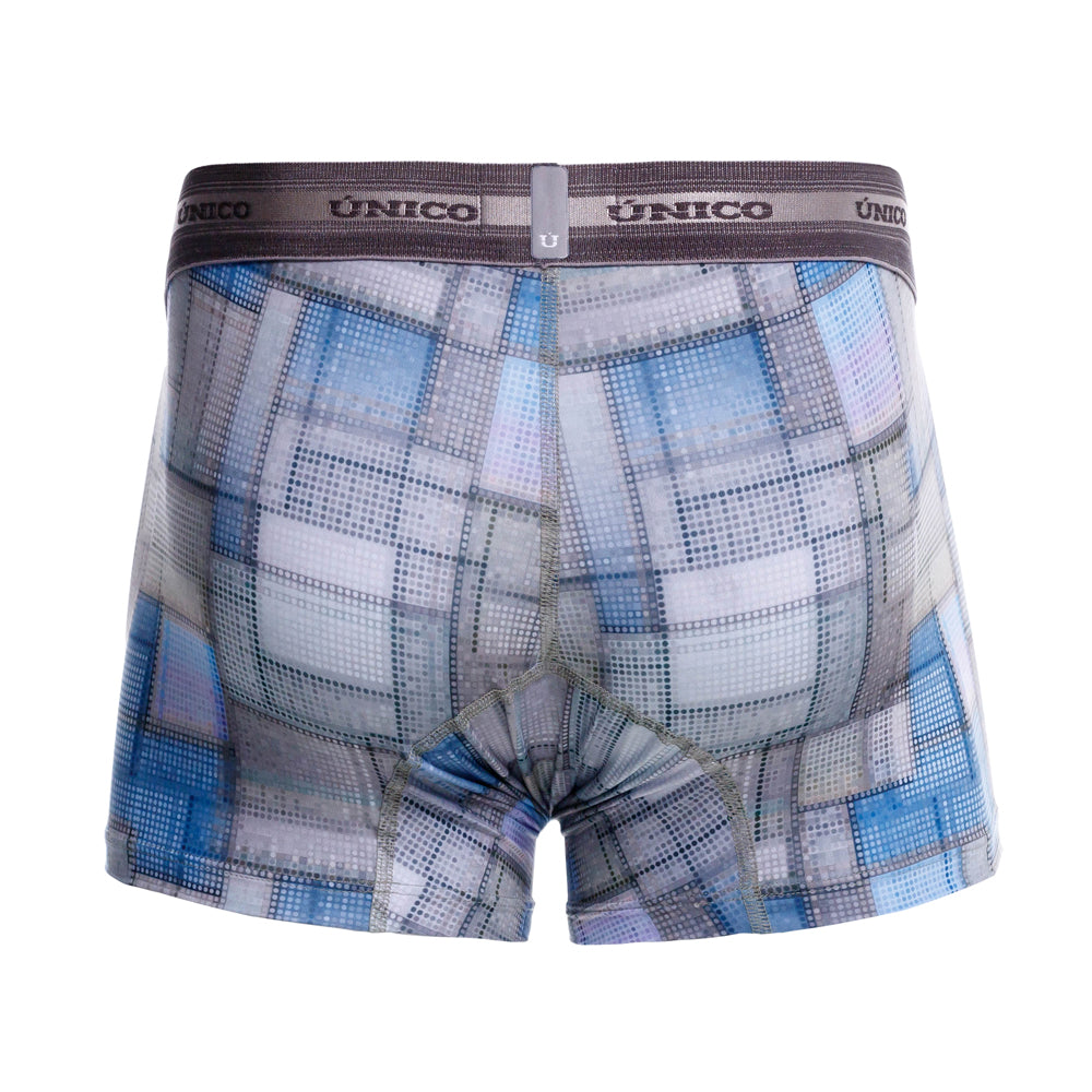 Mundo Unico men's grey printed microfiber short boxer Viñeta – side view