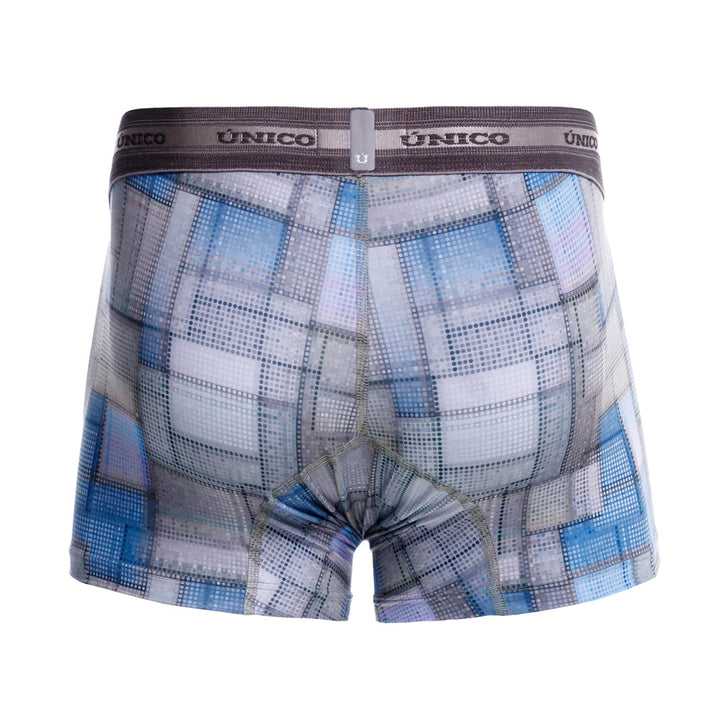 Mundo Unico men's grey printed microfiber short boxer Viñeta – side view