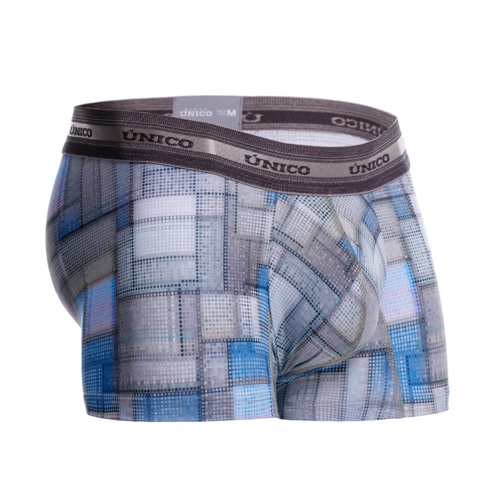 Mundo Unico men's grey printed microfiber short boxer Viñeta – detail view
