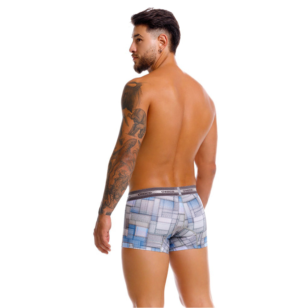 Mundo Unico men's grey printed microfiber short boxer Viñeta – view 7