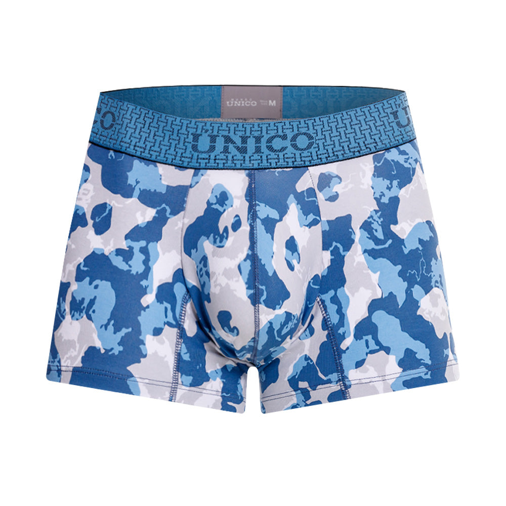 Mundo Unico Men’s Boxer Corto Vinilo Azul - Premium Printed Cotton Short Boxer Briefs with Support Pouch