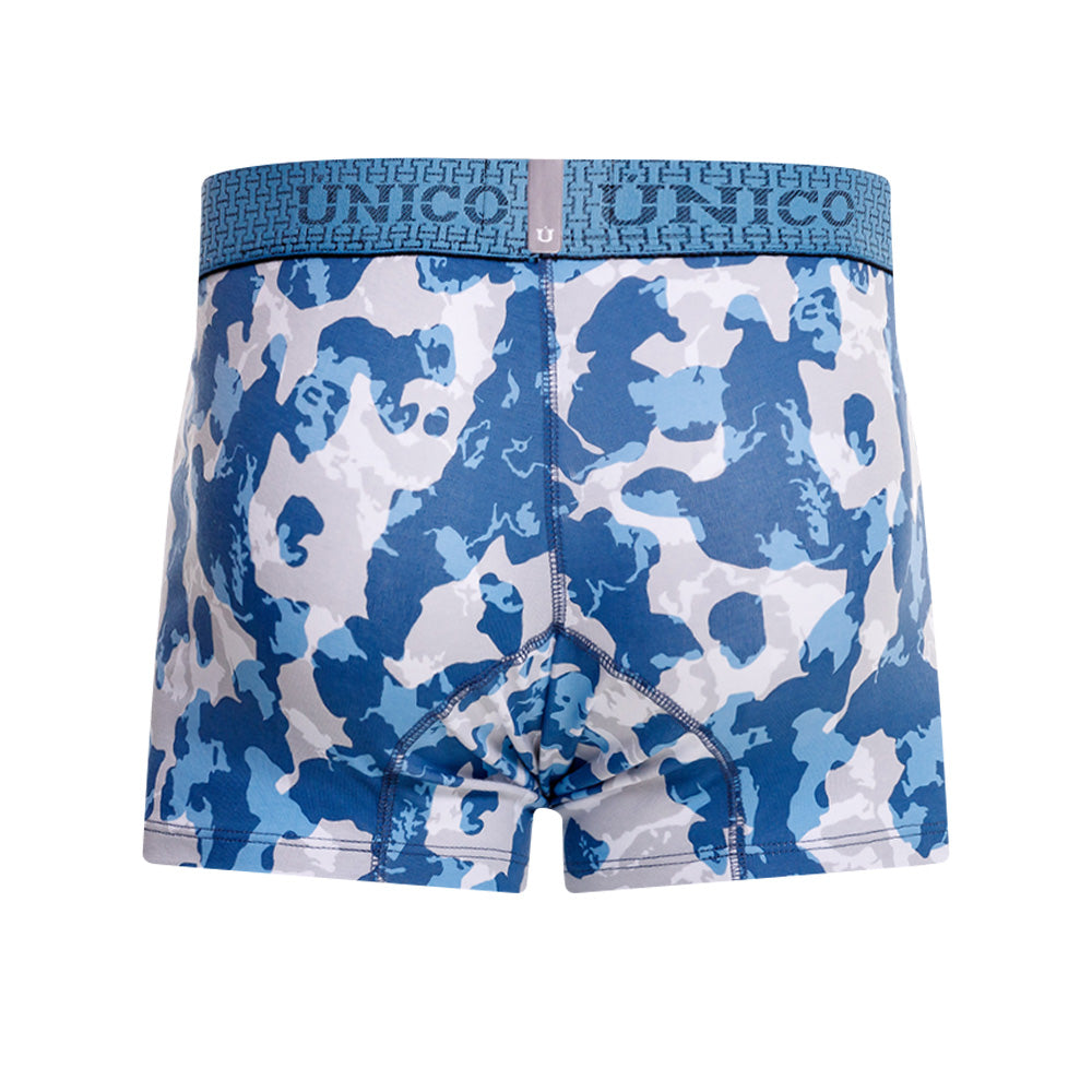Mundo Unico Men’s Boxer Corto Vinilo Azul - Premium Printed Cotton Short Boxer Briefs with Support Pouch