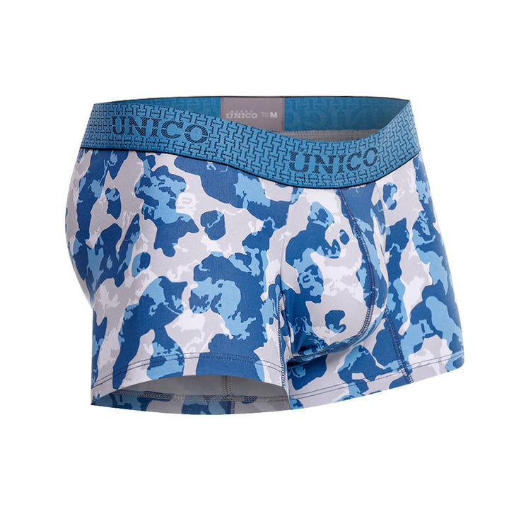 Mundo Unico Men’s Boxer Corto Vinilo Azul - Premium Printed Cotton Short Boxer Briefs with Support Pouch