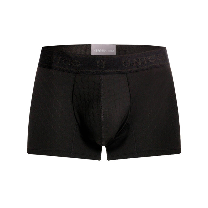 Mundo Único Black Trunk Underwear | Breathable Jacquard Microfiber w/ Urologist-Approved Pouch