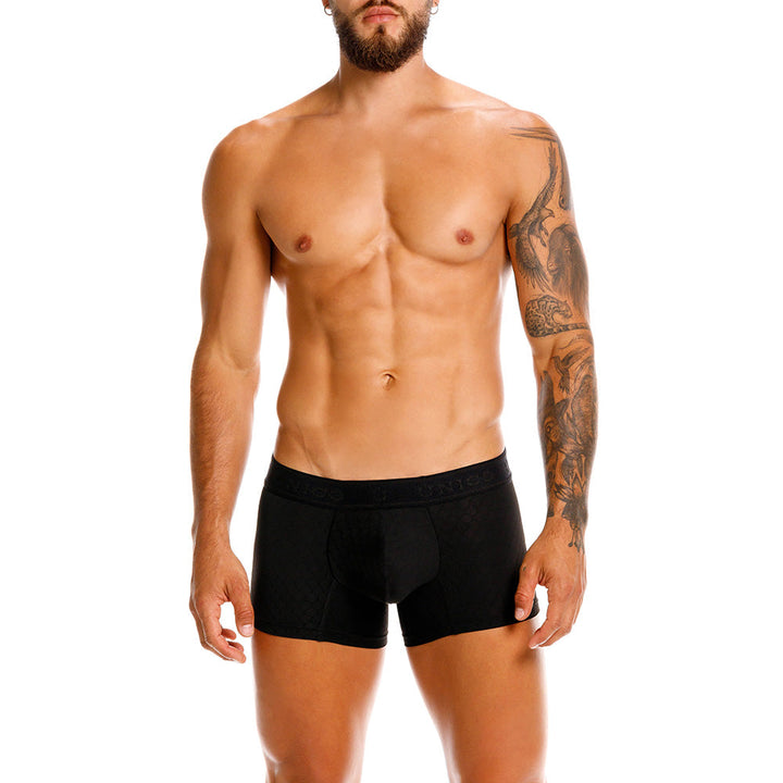 Mundo Único Black Trunk Underwear | Breathable Jacquard Microfiber w/ Urologist-Approved Pouch