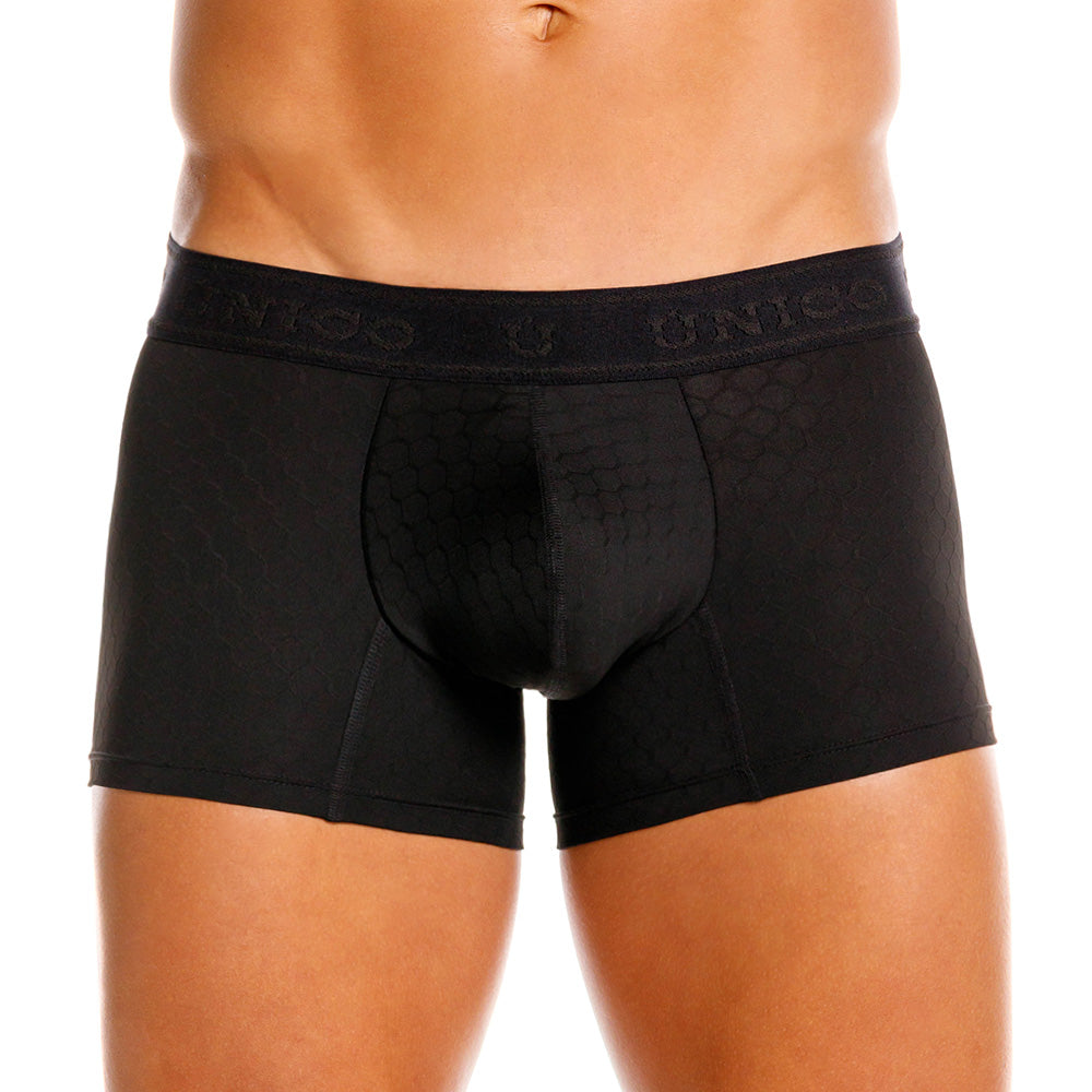 Mundo Único Black Trunk Underwear | Breathable Jacquard Microfiber w/ Urologist-Approved Pouch