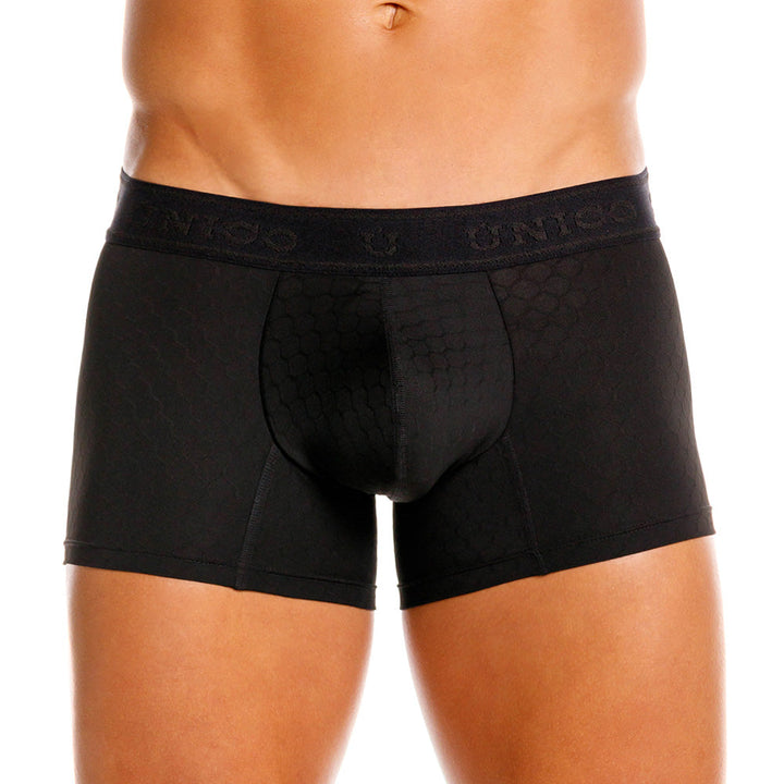 Mundo Único Black Trunk Underwear | Breathable Jacquard Microfiber w/ Urologist-Approved Pouch