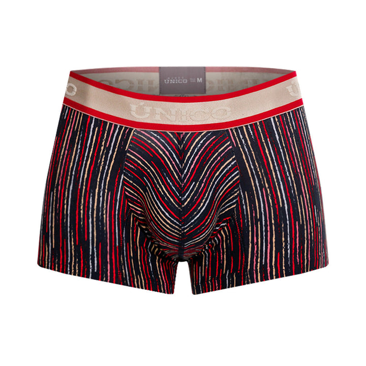Mundo Unico Men’s Bóxer Corto Inmenso Rojo - Striped Microfiber Short Trunk Boxer Briefs