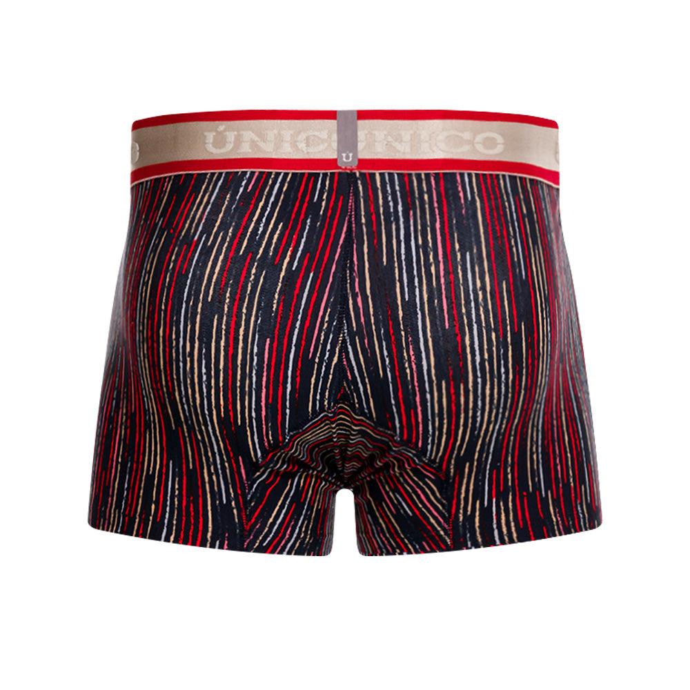 Mundo Unico Men’s Bóxer Corto Inmenso Rojo - Striped Microfiber Short Trunk Boxer Briefs