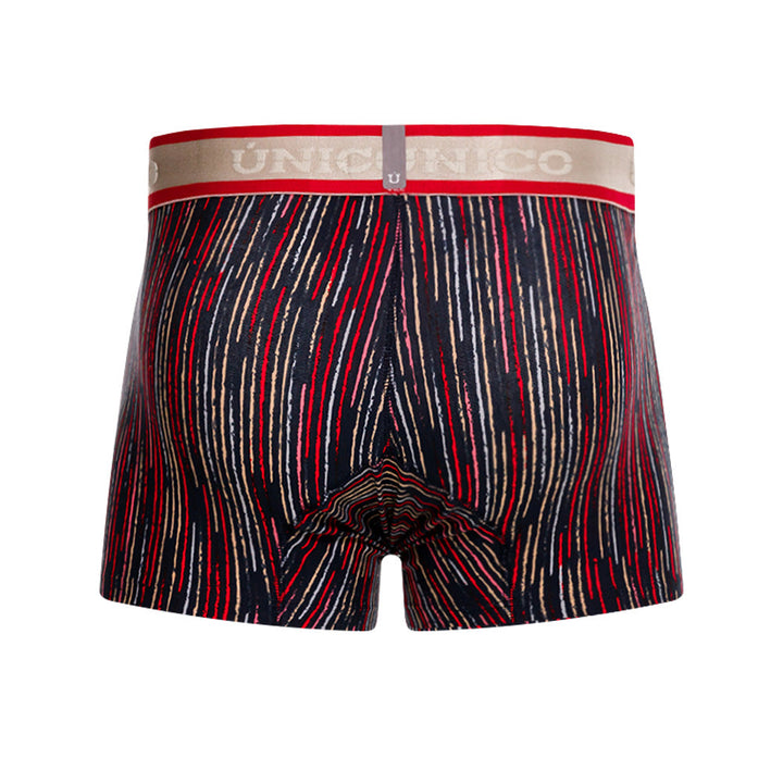 Mundo Unico Men’s Bóxer Corto Inmenso Rojo - Striped Microfiber Short Trunk Boxer Briefs