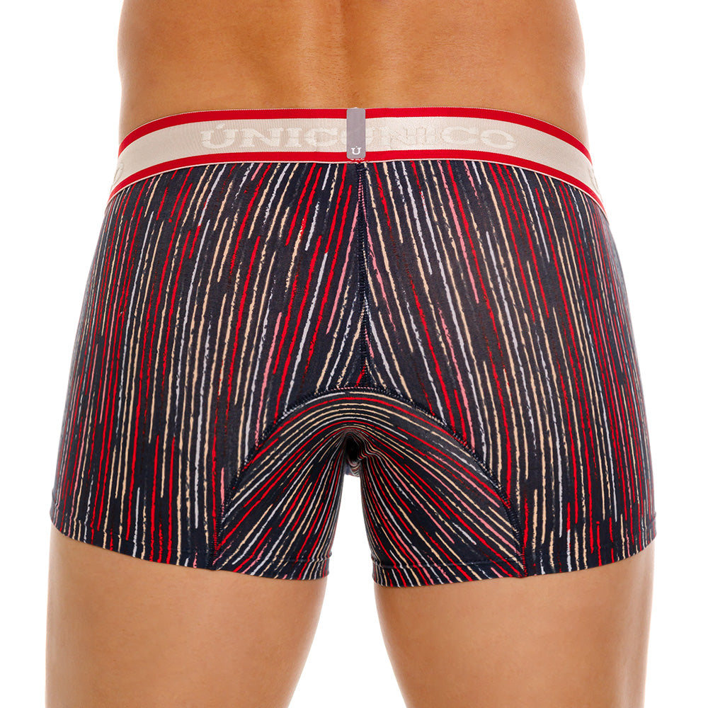Mundo Unico Men’s Bóxer Corto Inmenso Rojo - Striped Microfiber Short Trunk Boxer Briefs
