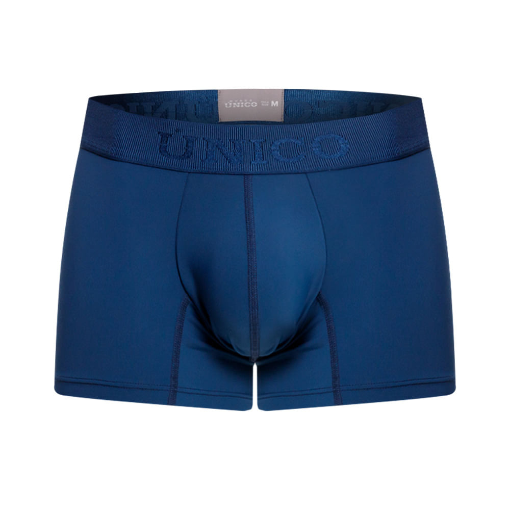 Mundo Unico Men's Short Boxer Briefs - Arábigo Azul Solid Blue Microfiber
