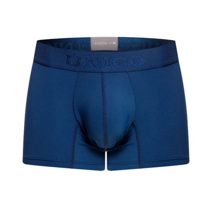 Mundo Unico Men's Short Boxer Briefs - Arábigo Azul Solid Blue Microfiber
