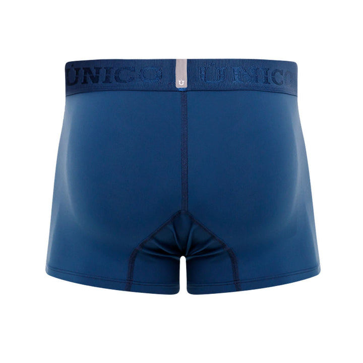 Mundo Unico Men's Short Boxer Briefs - Arábigo Azul Solid Blue Microfiber